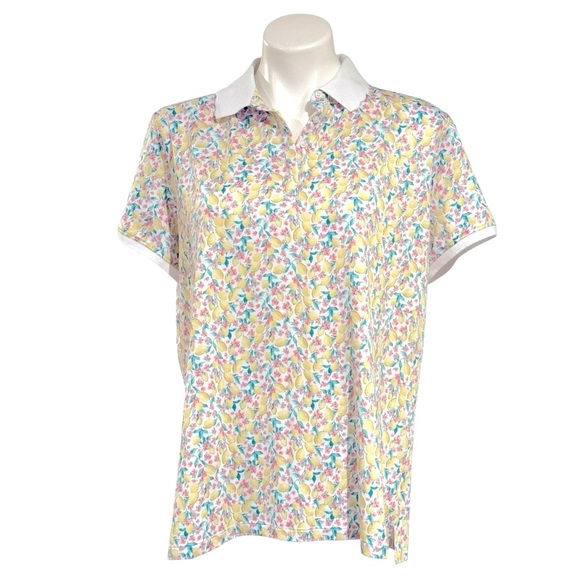 WALTER HAGEN Sleeveless Fresco Ditsy Lemon Polo Size XL NEW - Picture 3 of 10